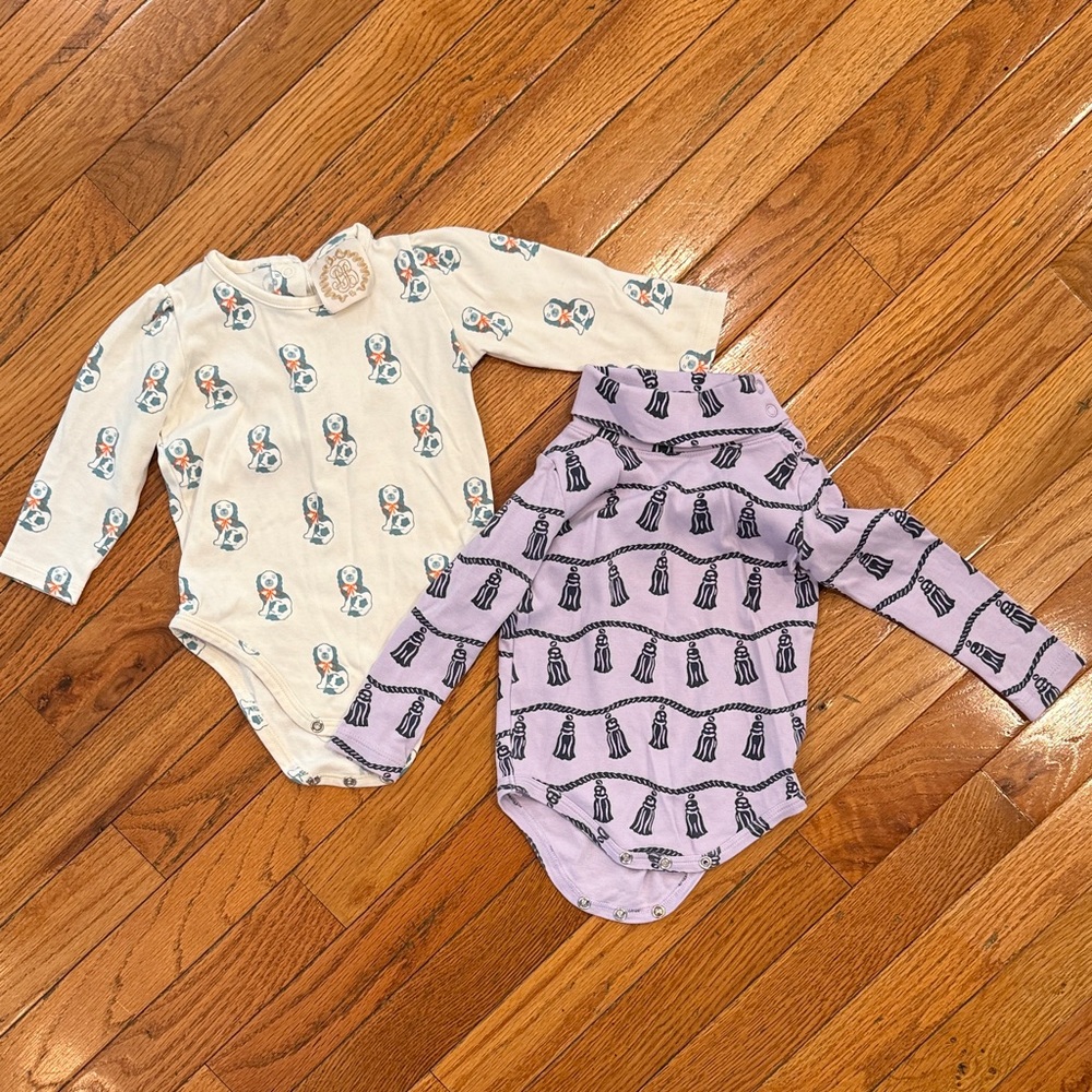 The Beaufort Bonnet Company Cream and Lavender Kids Bodysuits
